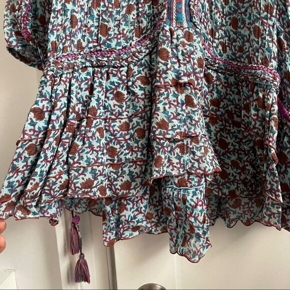 Poupette St Barth 3/4 Sleeve Ruffled Poncho Dress - Picture 7 of 12